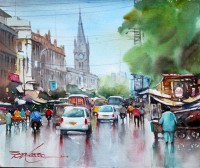 Sarfraz Musawir, Watercolor on Paper, 13x15 Inch, Cityscape Painting, AC-SAR-064